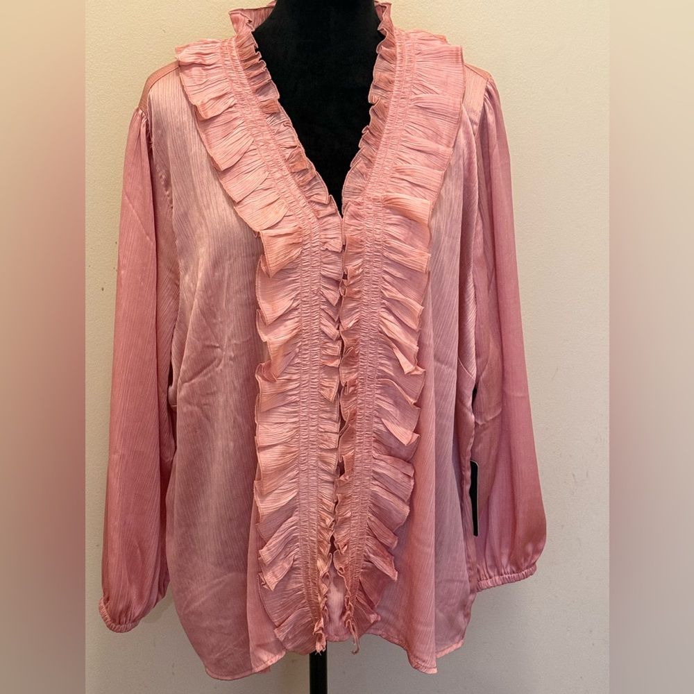 Ruffled Pink Women's Top NEW - Picture 1 of 3